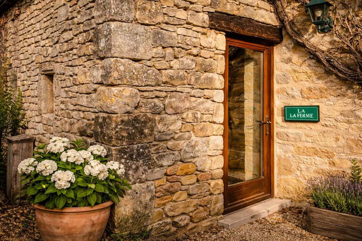 hermosa entrada de piedra